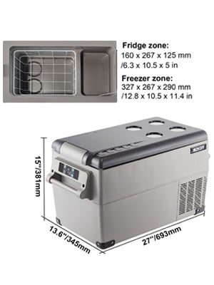 20L, 22L, 35L, 45L, 55L Portable Refrigerator Freezer 12/24V DC 110-240V for Car, Camping, Van Builds