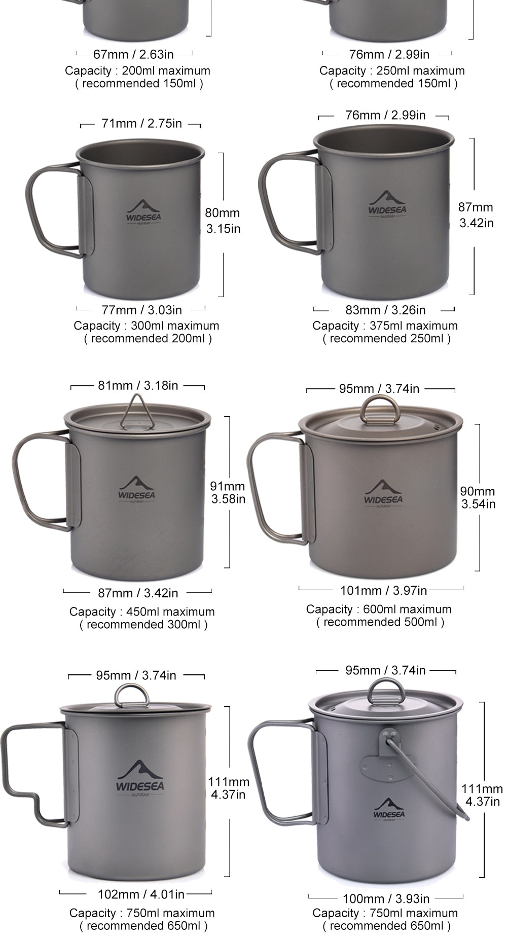 Titanium Outdoor Cookware Utensils set
