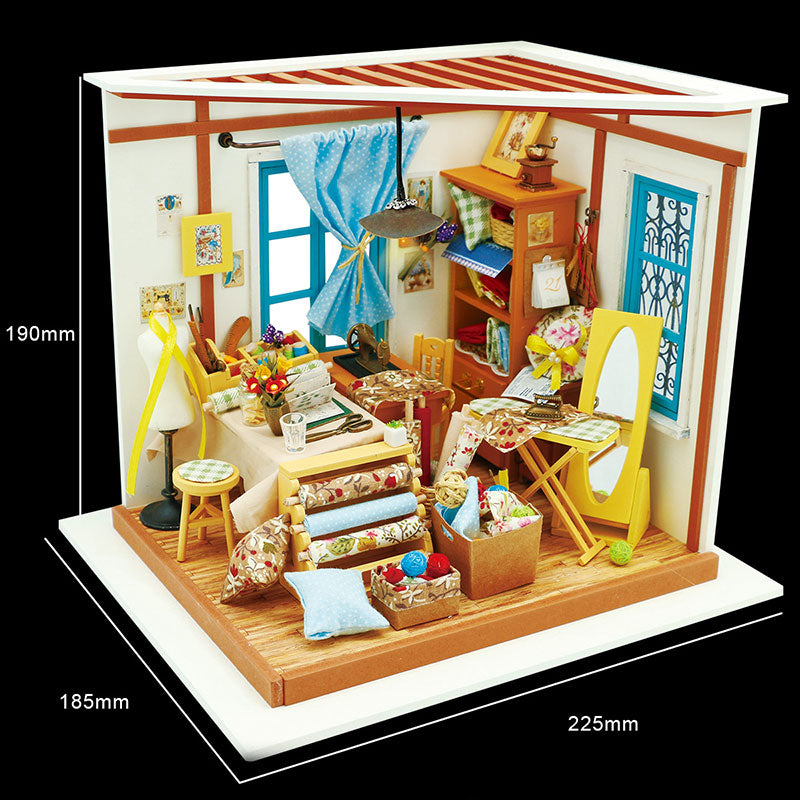 DIY Wooden Miniature Dollhouse 1:24 Handmade Model Building Kits For Children or Adults