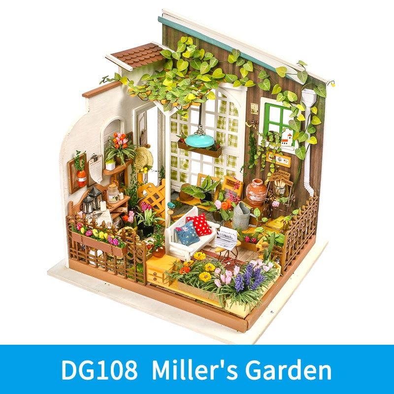 DIY Wooden Miniature Dollhouse 1:24 Handmade Model Building Kits For Children or Adults