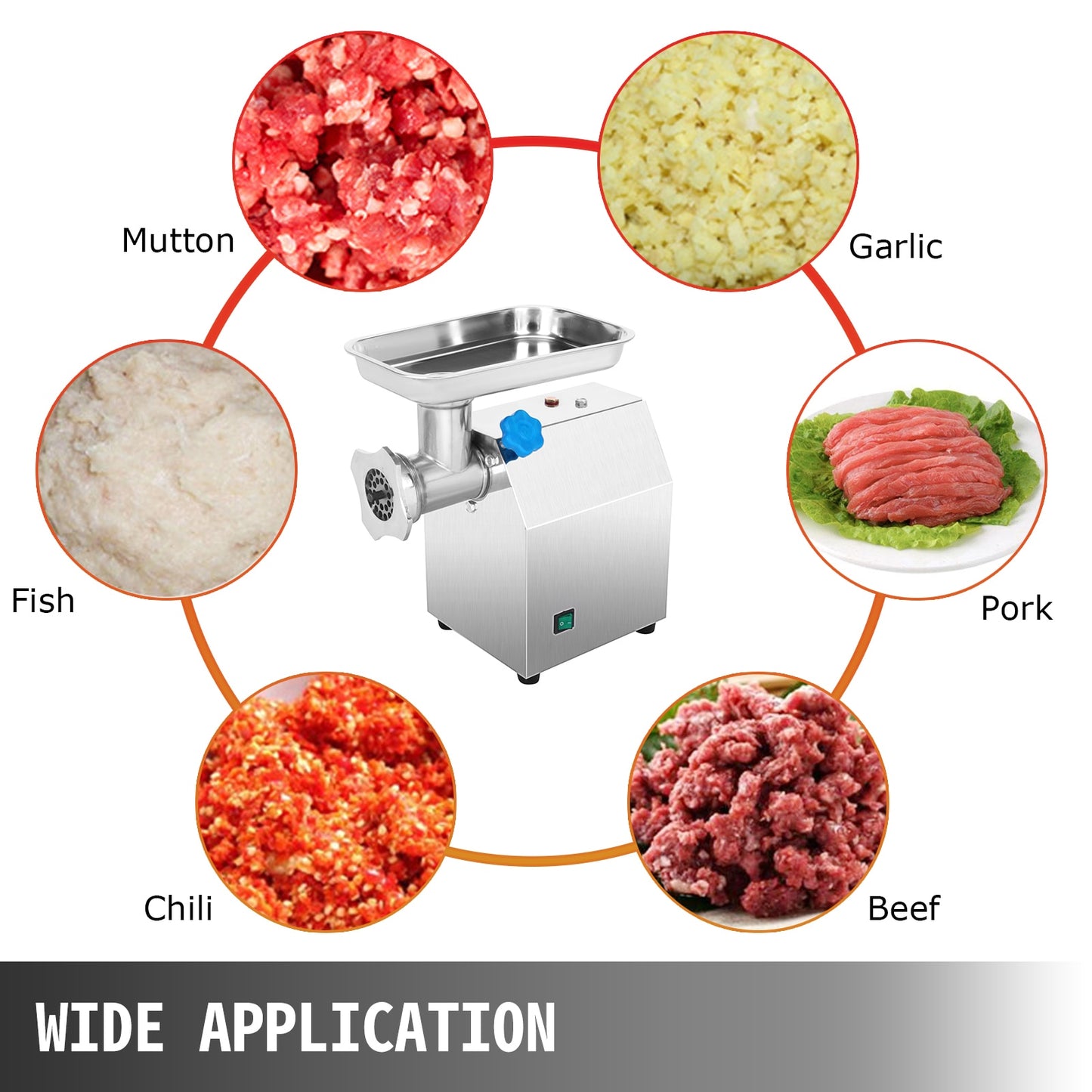 Electric Meat Grinder, 1100W Commercial Food Processor, Sausage Maker
