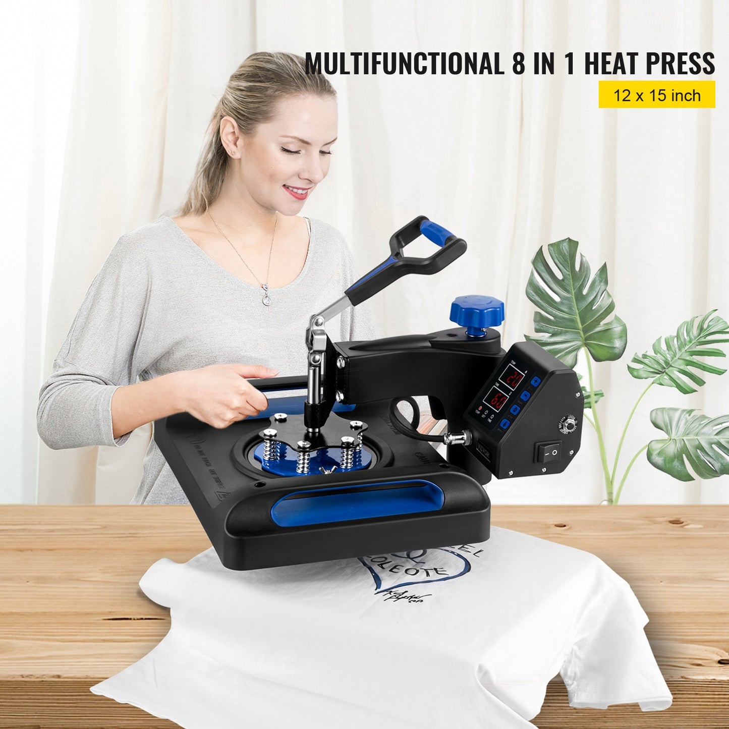 5/8"1 15x15x12x15; Dual-tube Heat Press Sublimation Machine 360° Swing Design for T-shirts, & more