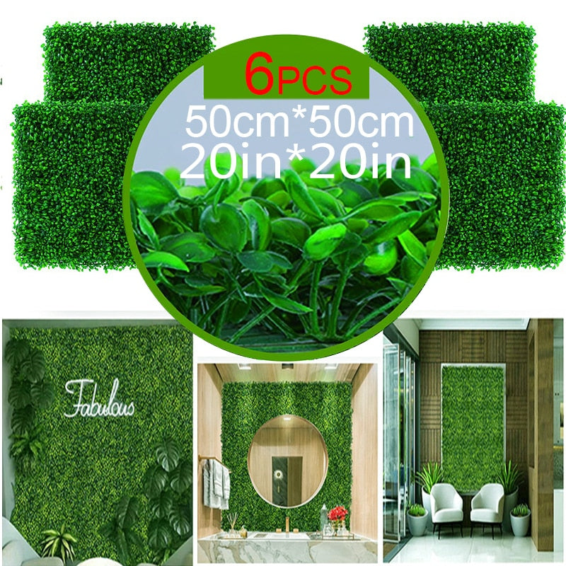 Artificial Plants Grass, Wall Panel, Boxwood Hedge Greenery, Green Décor Privacy Fence, Backyard, Screen for Wedding, Special Events