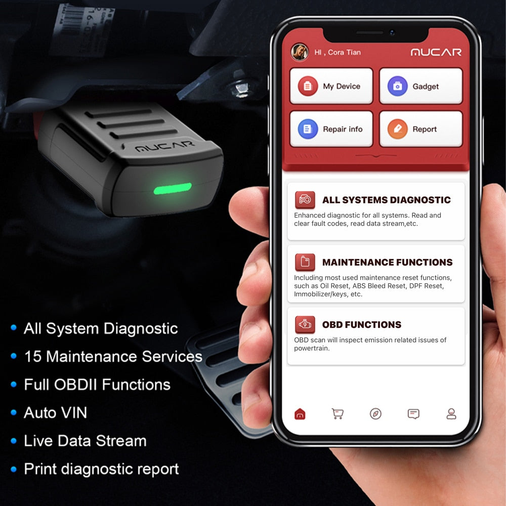 Full System Diagnostic, Oil SAS 15 Reset Bluetooth OBD 2 Code Reader Scanner for All Cars