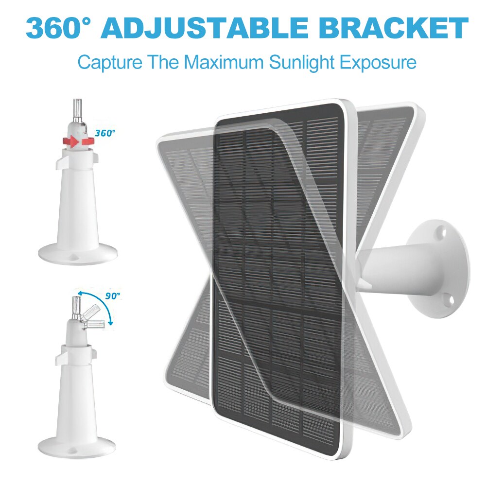 Weatherproof 4W Solar Panel for Arlo Pro 4/ Pro 3/Ultra/Ultra 2/Pro 3 Floodlight Camera with Rotatable Bracket 9.8ft Power Cable