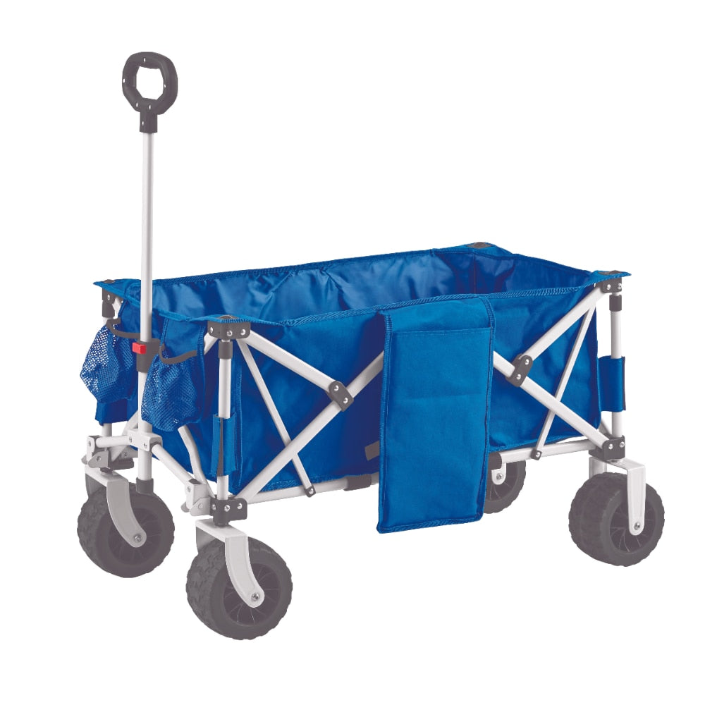 Mainstays Folding All-Terrain Wide-Track Wheeled Beach Wagon, Blue.  Take more anywhere easier !