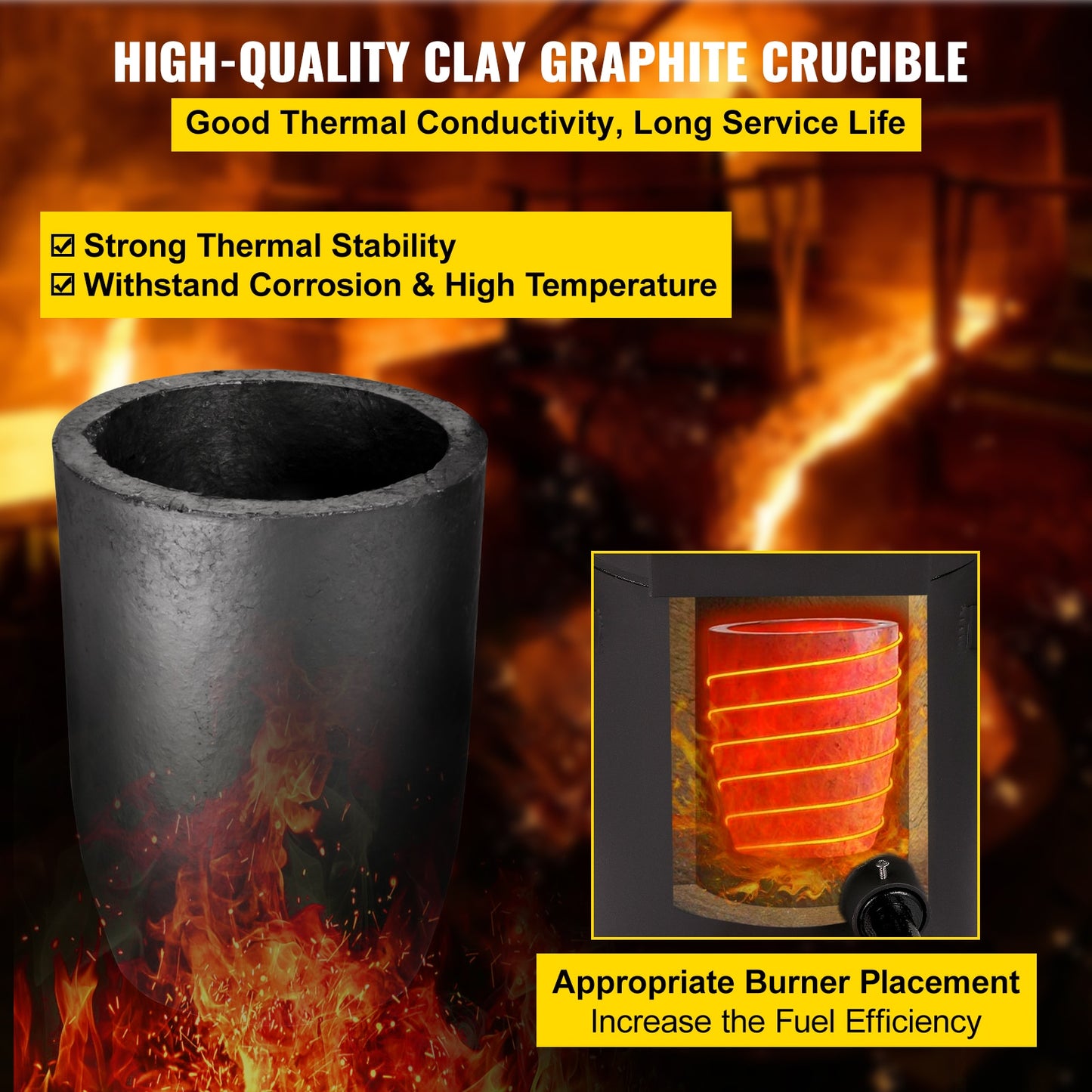 Metal Foundry Furnace, Propane 2/4/5/6/10 KG  w/ Graphite Crucible, Tongs, Casting Smelting