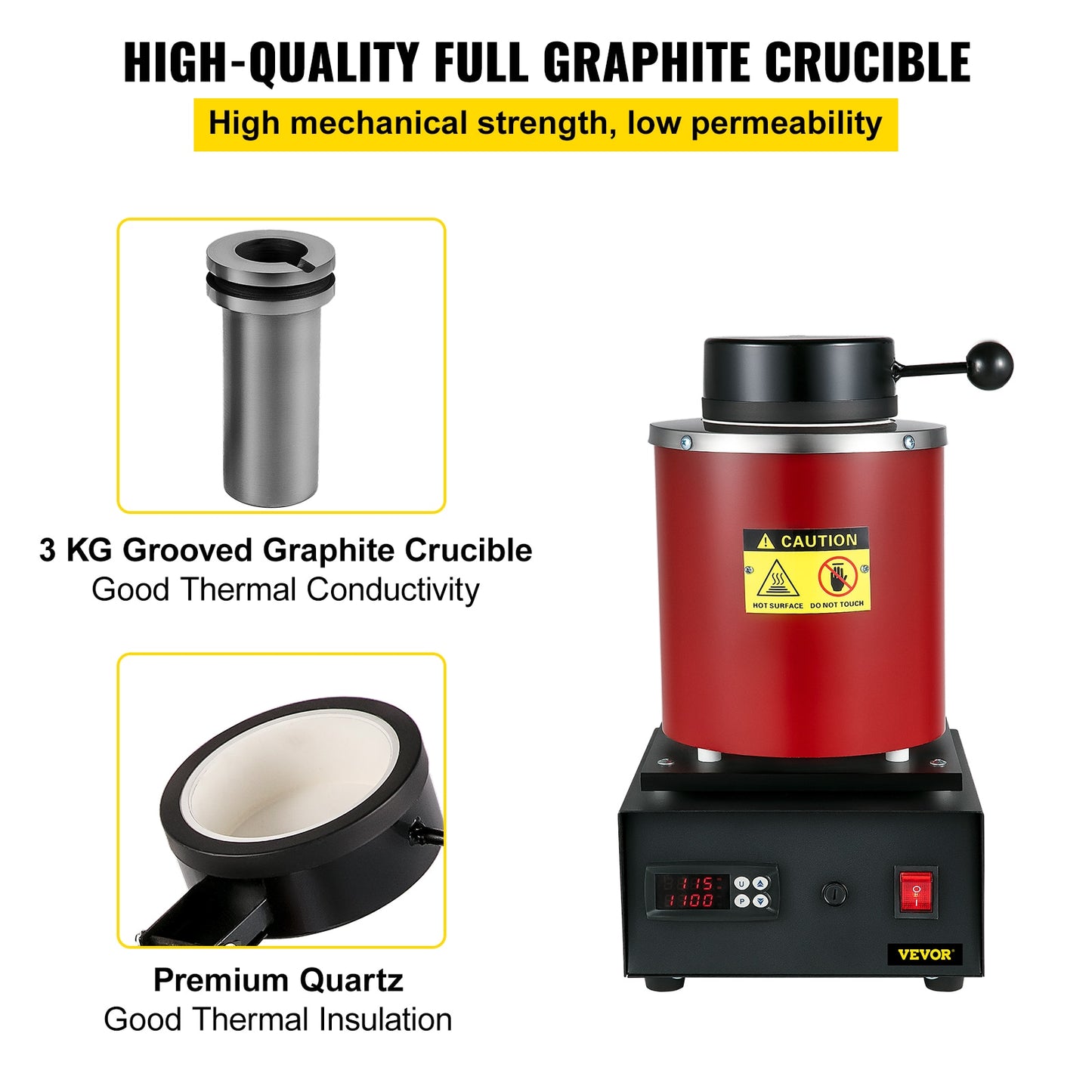 Electric Metal Melting Furnace, Digital, Casting Jewelry, Tools, Gold Silver Aluminum Graphite Refining Crucible Machine