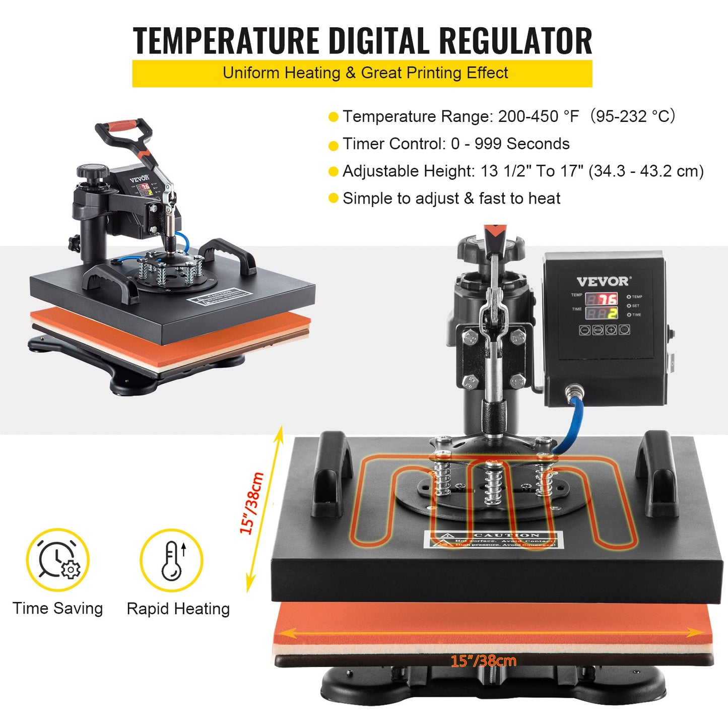 5 in 1 Heat Press Digital Multifunctional Sublimation for DIY T-Shirts, Clothes, Hat, Mug, Cap, Plate