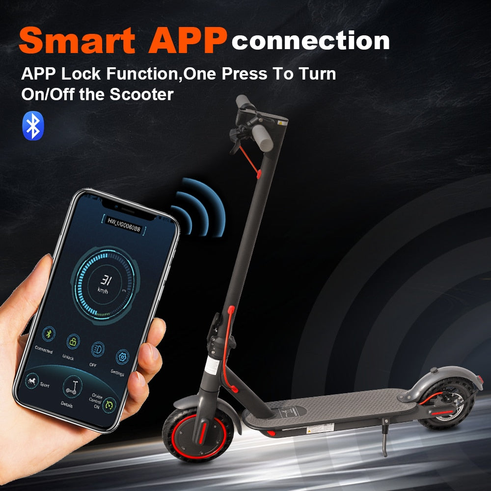 ES80 M365 Electric Scooter 350W 31km/h APP, Smart Adult Scooter, Shock Absorption, Anti-skid, Folding