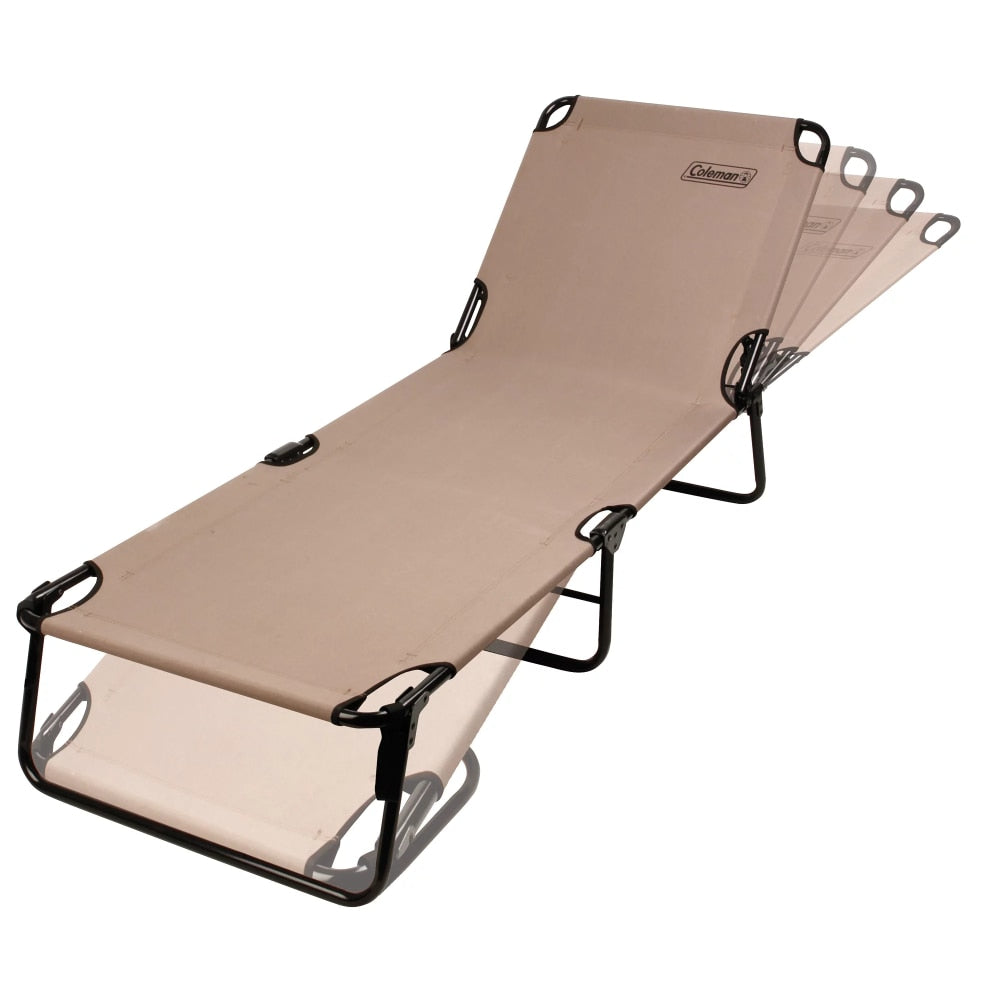 Convertible Camping Cot & Lounge Chair, 6 Reclining / Folding Positions, Strong Steel Frame
