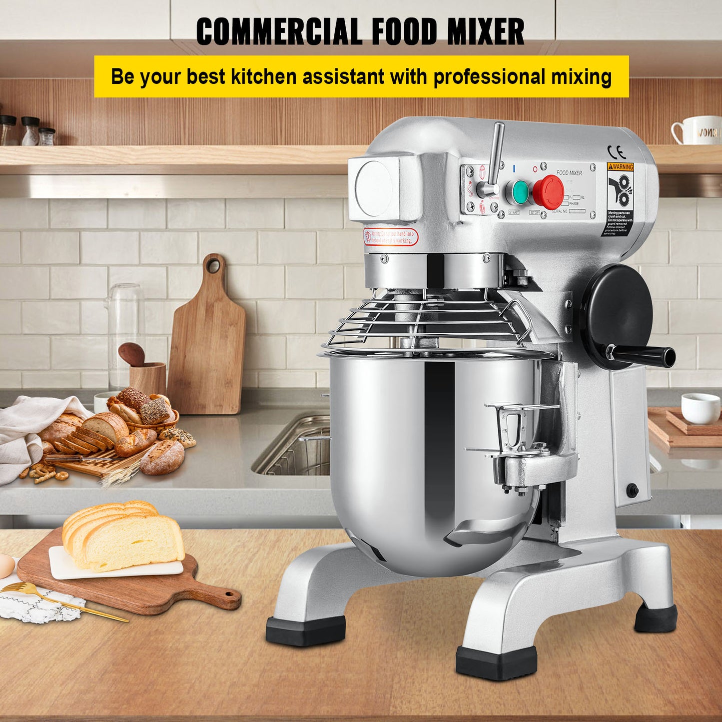 Electric Dough Machine 10/15/20/30L Stainless Steel, Commercial, Whisk, Mix, Process, Stand Blender