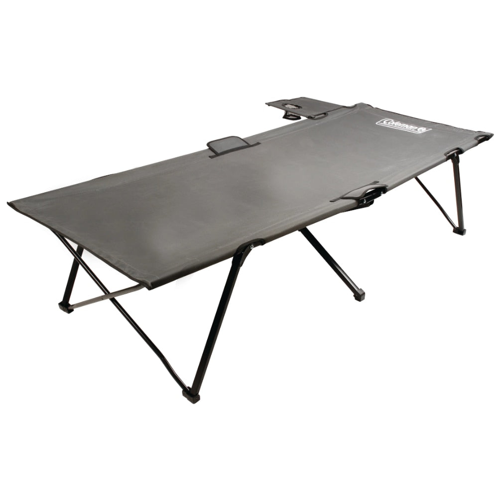 Camping Cot, Side Table, Extra-wide Design, Strong Steel Frame, Holds Up To 300 Lb.