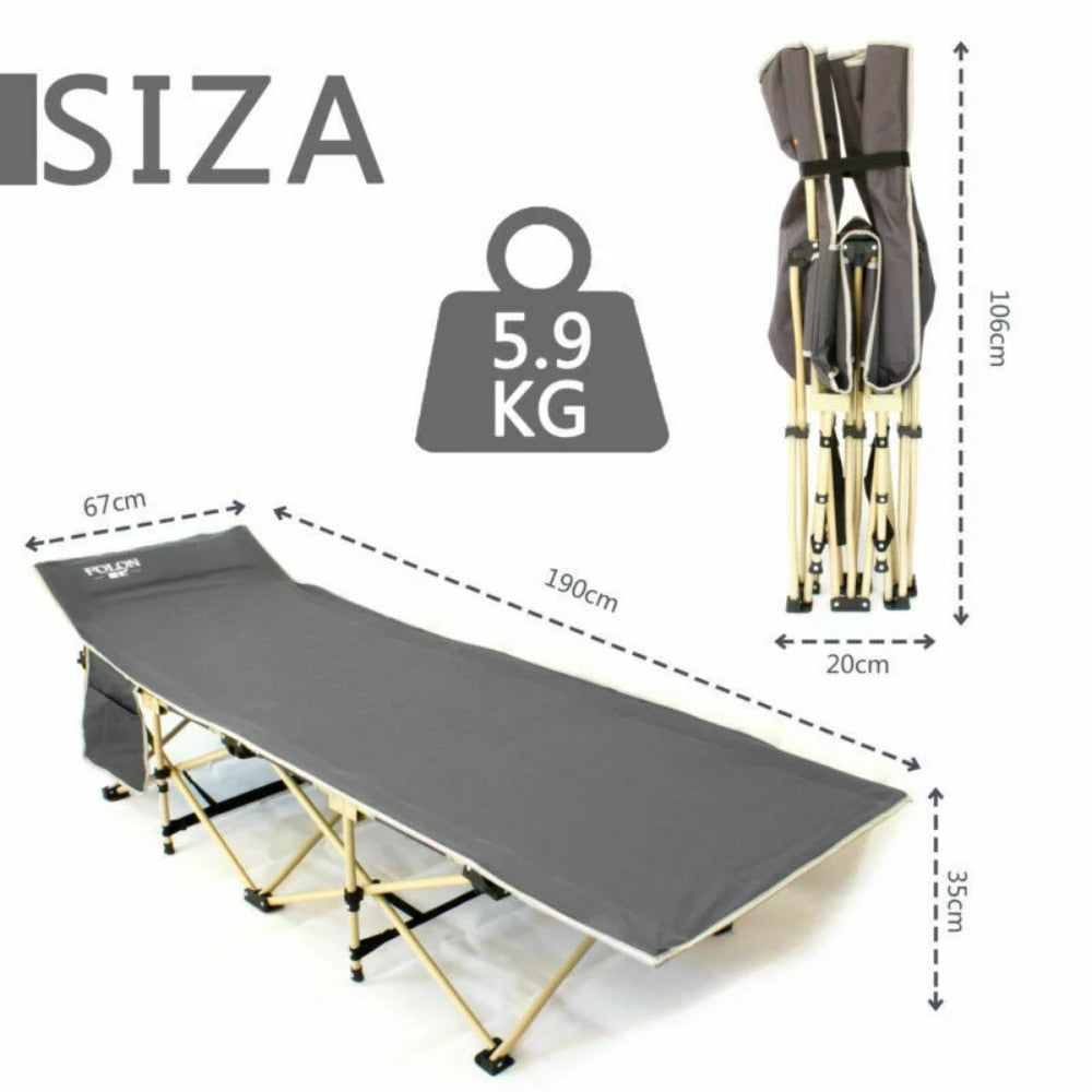 Portable Camping Cot Folding Sleeping Bed with Storage Bag, 74.8 x 26.38 x 13 inches