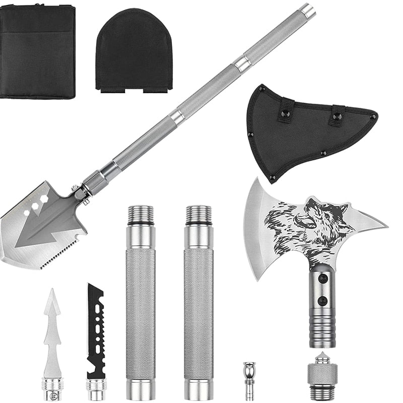 Ax Shovel Multi-Function Survival Tools Kits With Tactical Waist Pack