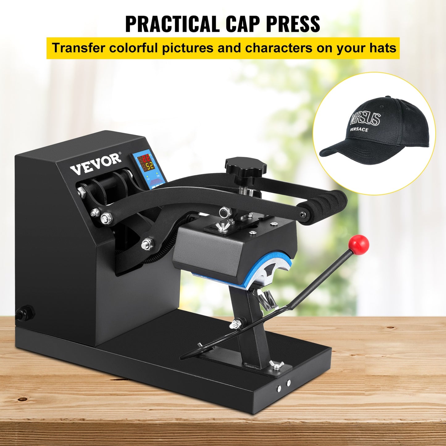 Hat Cap Transfer Stamping Heat Press 5.5 x 3.5 inch Sublimation Machine, Digital Display, DIY Advertise