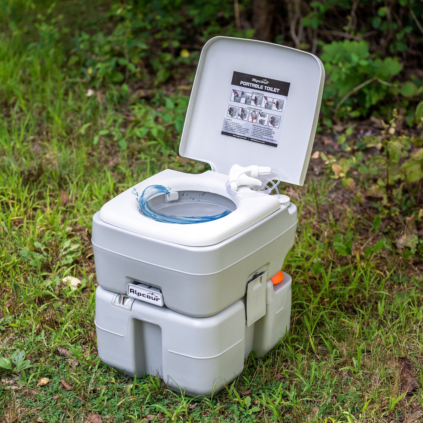 Portable Toilet – Compact Indoor Outdoor Commode w/Travel Bag, Piston  Flush, 5.3 Gallon Waste Camping, RV, Boat & More