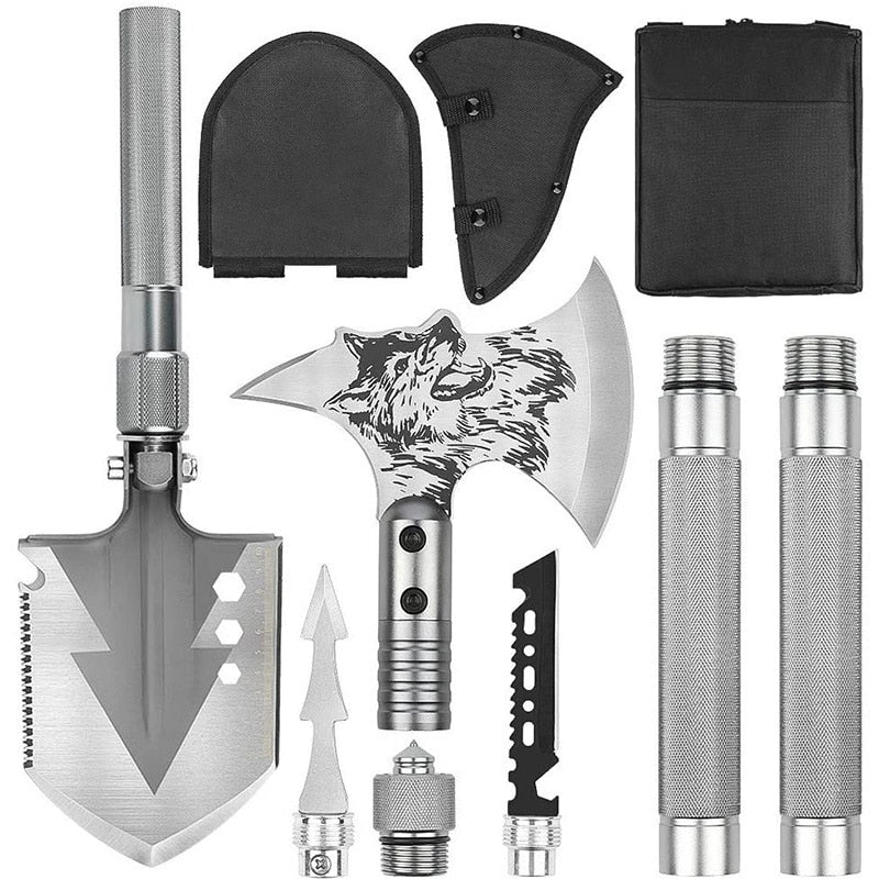 Ax Shovel Multi-Function Survival Tools Kits With Tactical Waist Pack