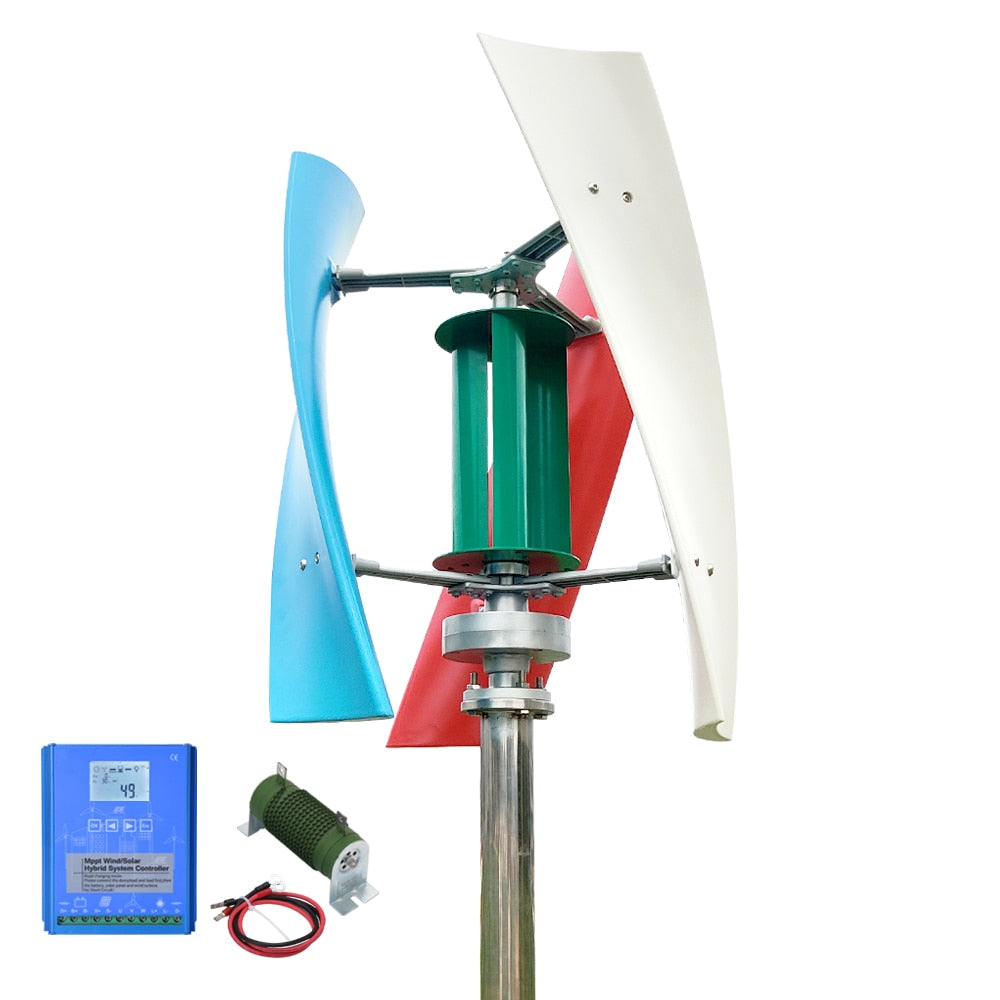 Wind Turbine 1500W Vertical Generator Permanent Magnet Suspension Low Wind Start