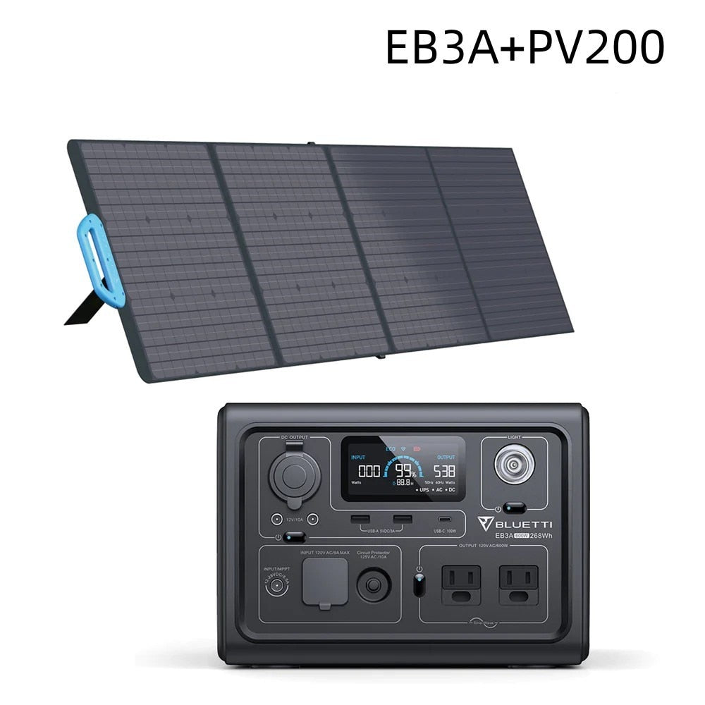 Solar Generator 600W 268Wh Portable Power Station Battery Generator  Power Failure Camping