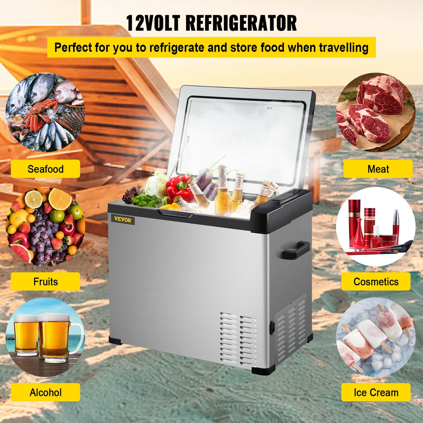 30L 40L 50L Car Refrigerator Freezer 12V/24V DC 110-240 AC for Outdoors Travel Camping