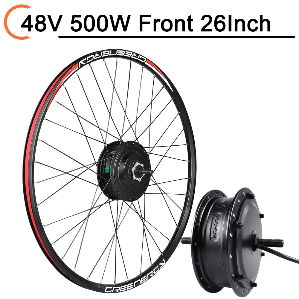 48V 500W Front, Rear Hub Motor Brushless Gear Bicycle Electric Bike Conversion Kit  20-29 Inch 700C Wheel Drive Engine