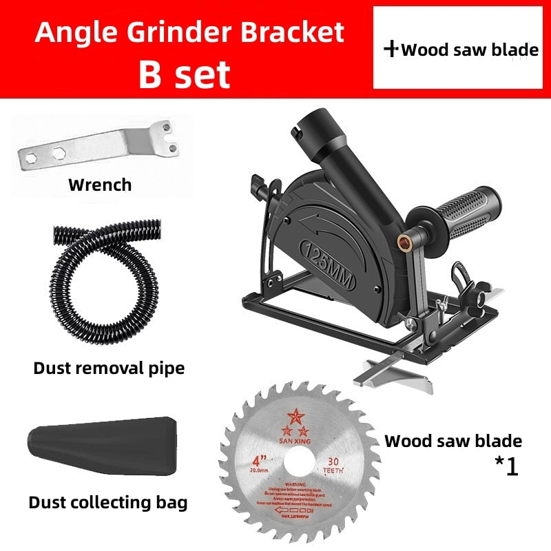 Electric Circular Saw Holder 100-125MM from Angle Grinder Converter Kit,   Adjustable to 45°   Dust Free