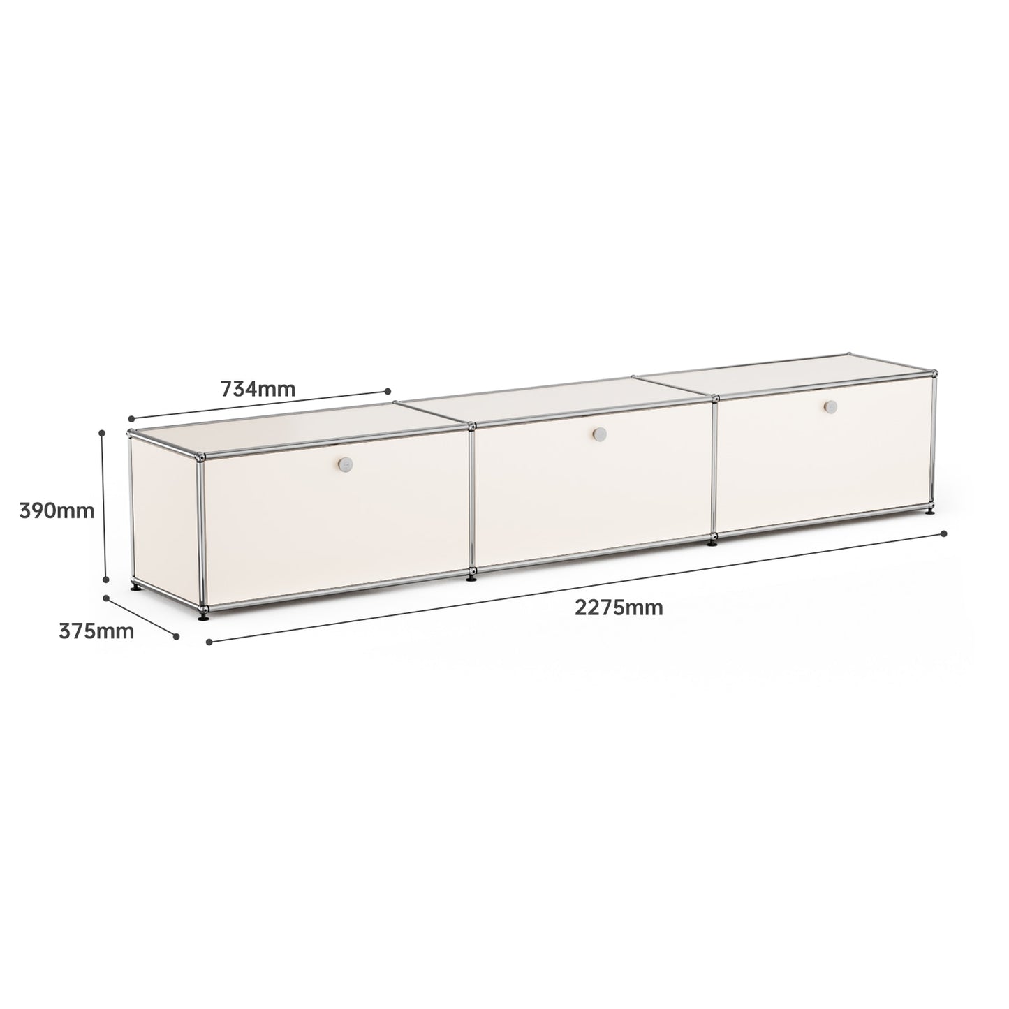 Stainless Steel Modular Storage Cabinet With 2/3/6 Haller Shelf Sideboard, Customized Size, Night Stand   Use everywhere more covered storage space is desirable.