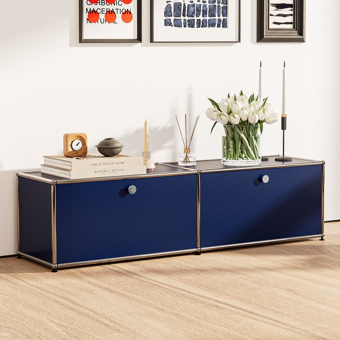 Stainless Steel Modular Storage Cabinet With 2/3/6 Haller Shelf Sideboard, Customized Size, Night Stand   Use everywhere more covered storage space is desirable.