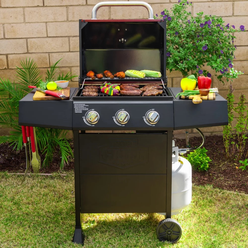 Expert 3 Burner Propane Gas portable Grill in Red