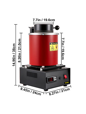 Electric Metal Melting Furnace, Digital, Casting Jewelry, Tools, Gold Silver Aluminum Graphite Refining Crucible Machine