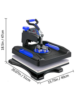 5/8"1 15x15x12x15; Dual-tube Heat Press Sublimation Machine 360° Swing Design for T-shirts, & more