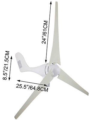 Wind Turbine Generator 300W 400W 500W With MPPT/Charge Controller (RV, Yacht, Farm, Home)