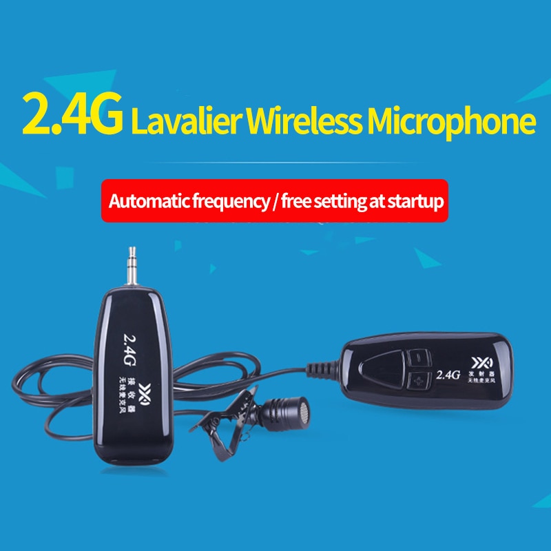 2.4G Wireless Microphone, Lapel Clip-on, Voice Recording for Smart Phone, sound card, PC, Laptop, DSLR Amplifier speaker