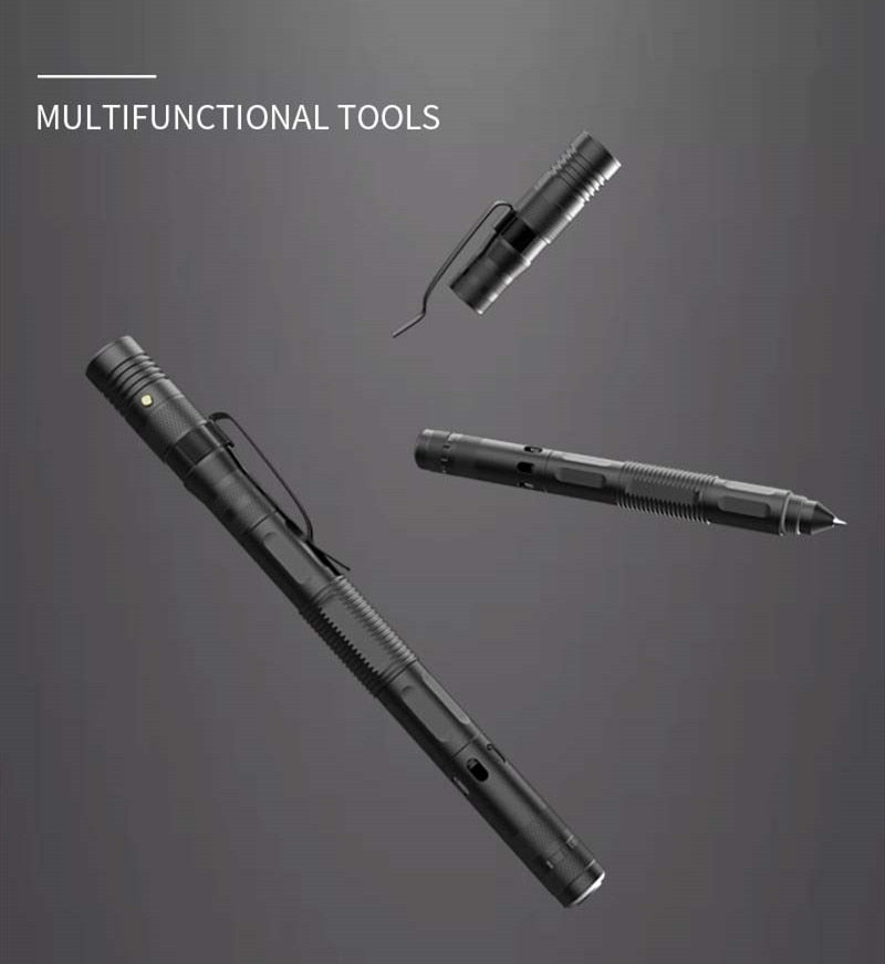 Multifunctional Tactical Self-Defense, Touch Screen Pen, Survival Tool, with Compass, light, and more
