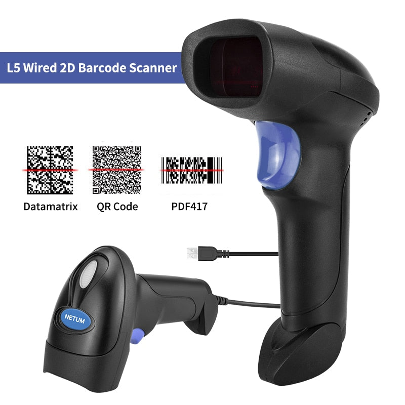 Barcode Scanner Readers, wired and Wireless Bluetooth