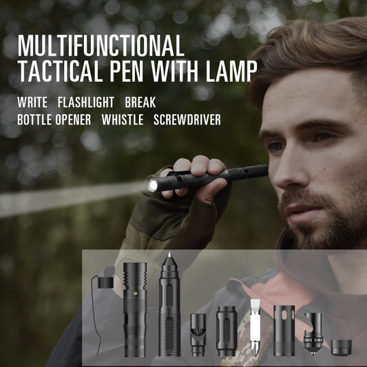 Multifunctional Tactical Self-Defense, Touch Screen Pen, Survival Tool, with Compass, light, and more