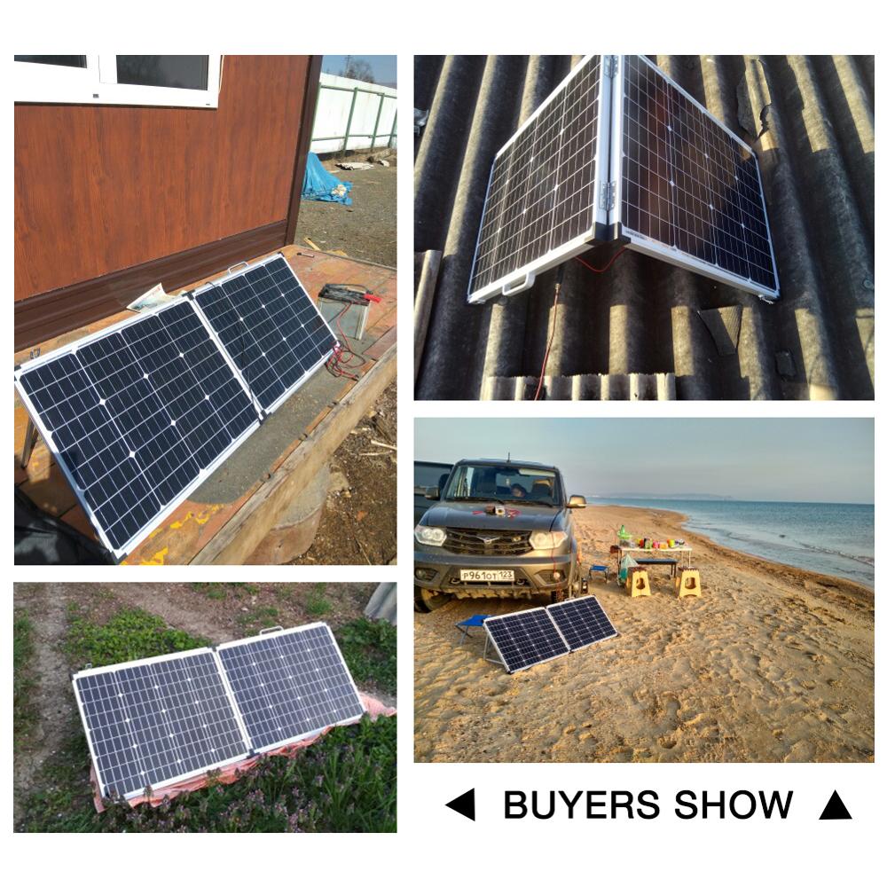 100W Foldable Solar Panel  (2Pcs x 50W) 18V +10A 12V Controller Solar Battery Cell/Module/System Charger