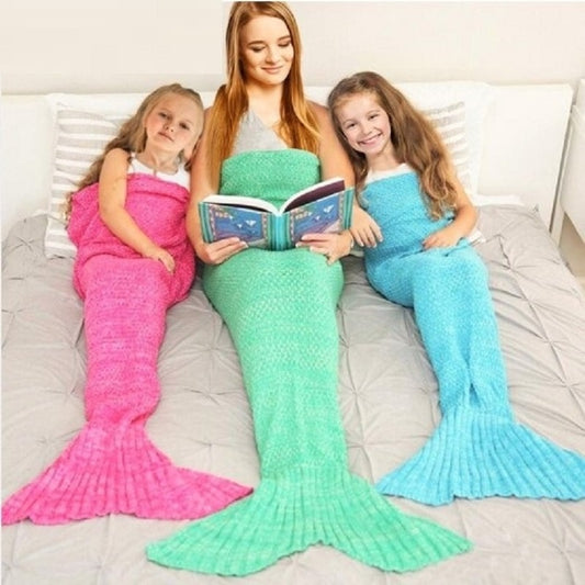 Mermaid Blanket Handmade Knitted Sleeping Wrap