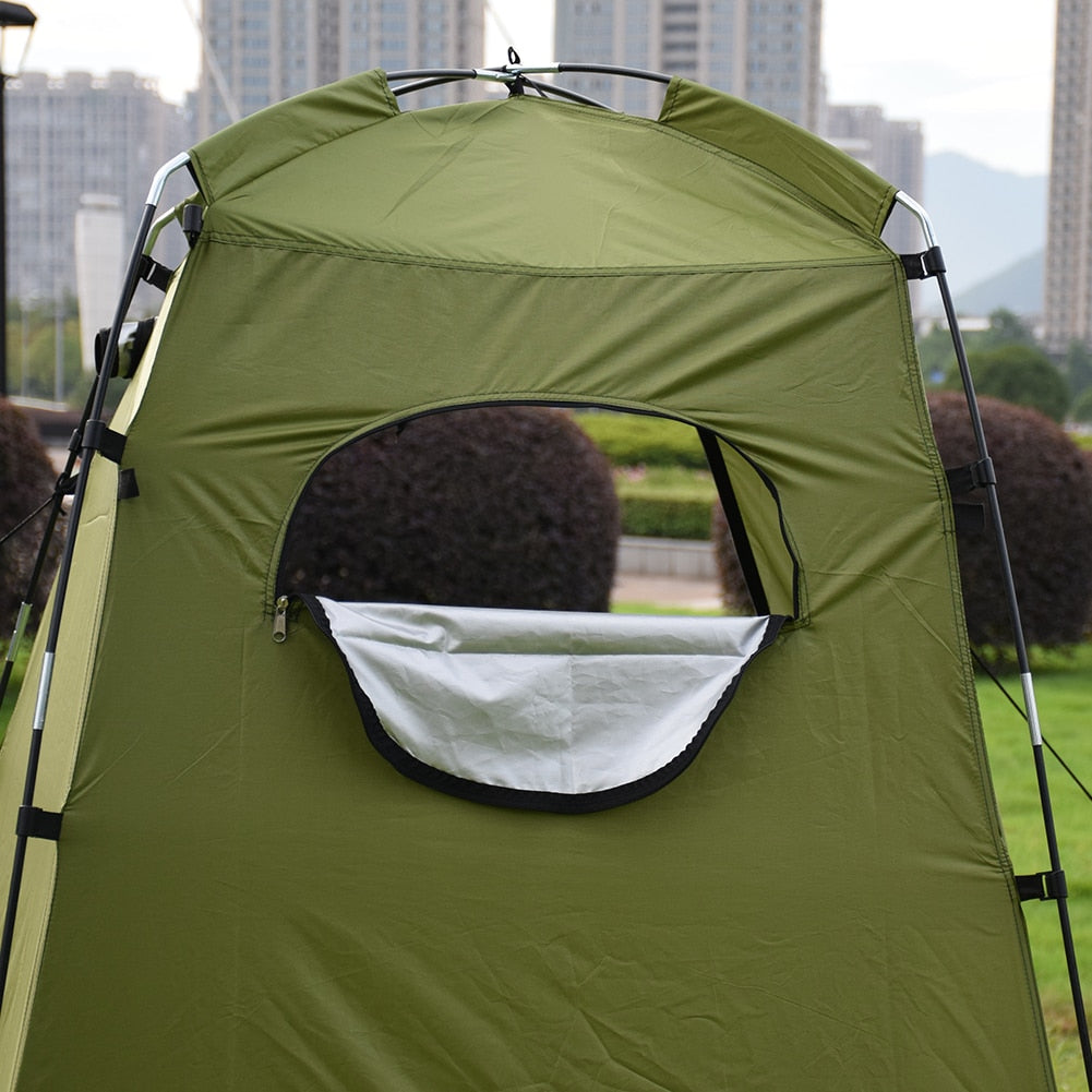 Portable Changing Room, convenient for Hiking, Beach, or Camping.  Waterproof Outdoor Shower Bathing Tent and Folding Toilet.