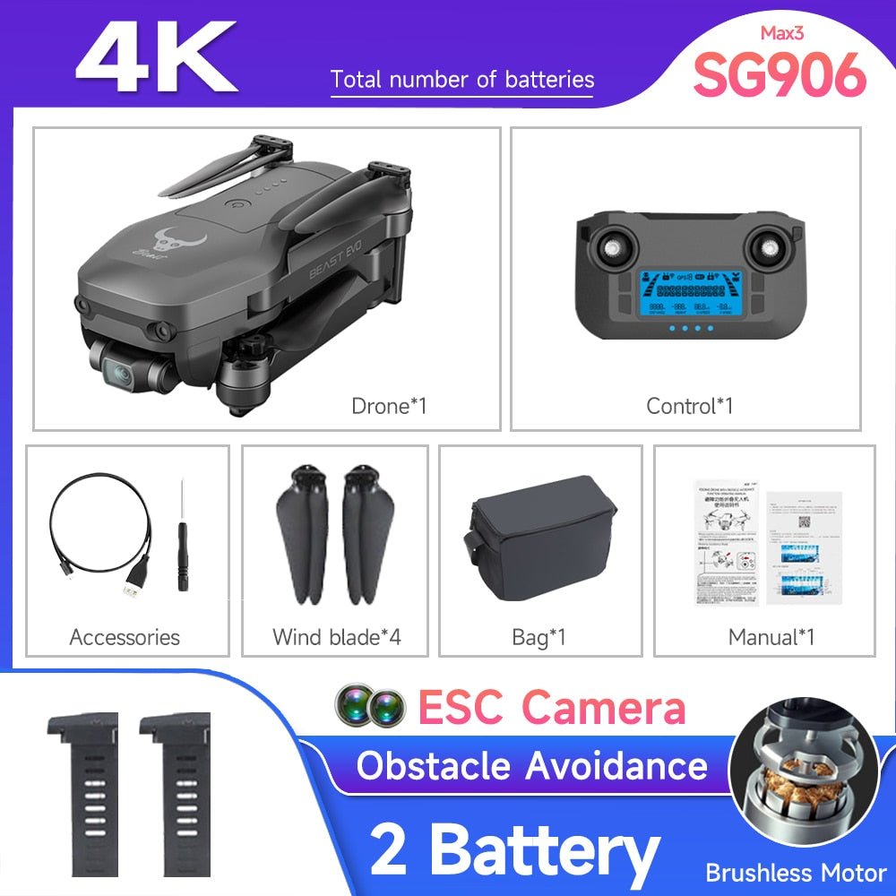 Fly 4KM 4K HD Camera, Laser Obstacle Avoidance, 3-Axis Gimbal, 5G WiFi
