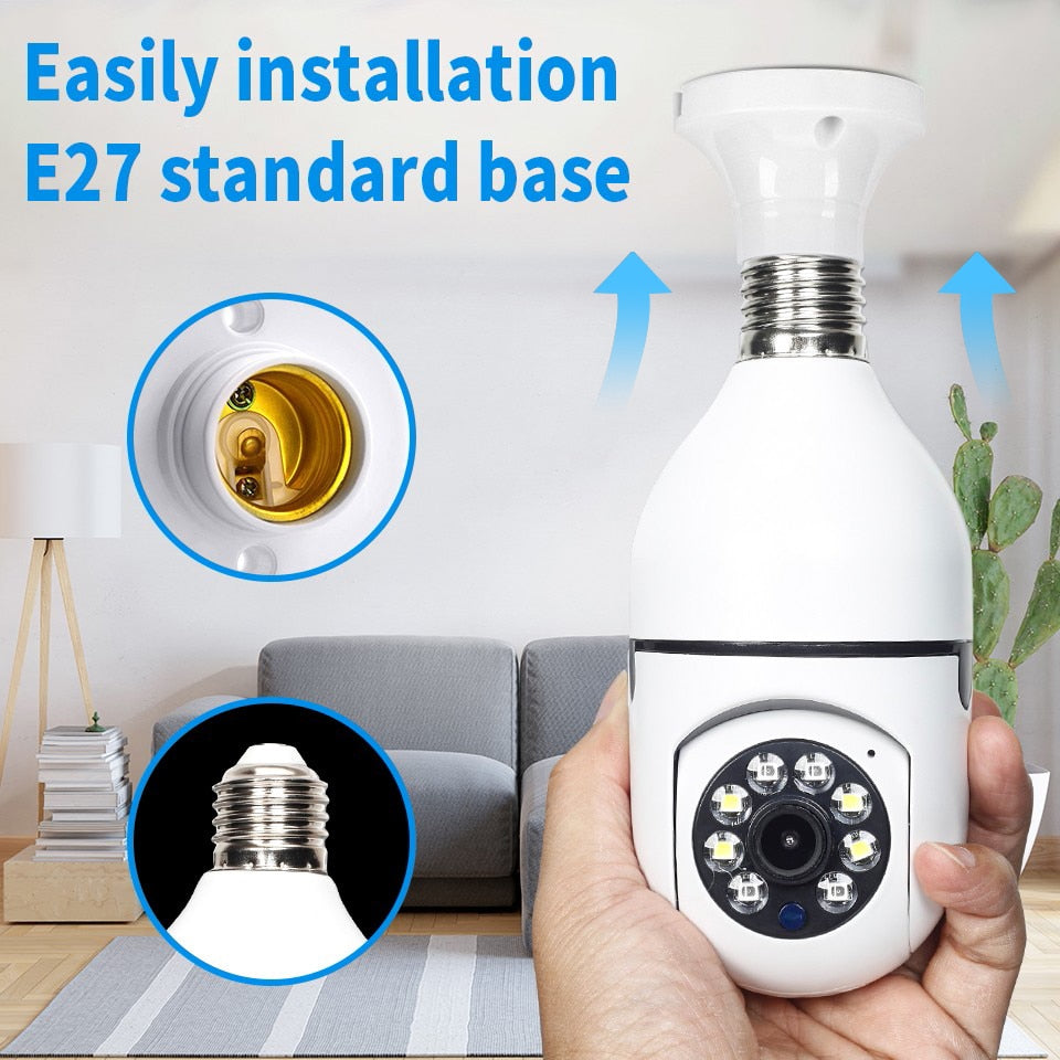 Bulb Camera 5G wifi Surveillance Cam, Night Vision, Full Color Automatic Human Tracking Video Security Monitor