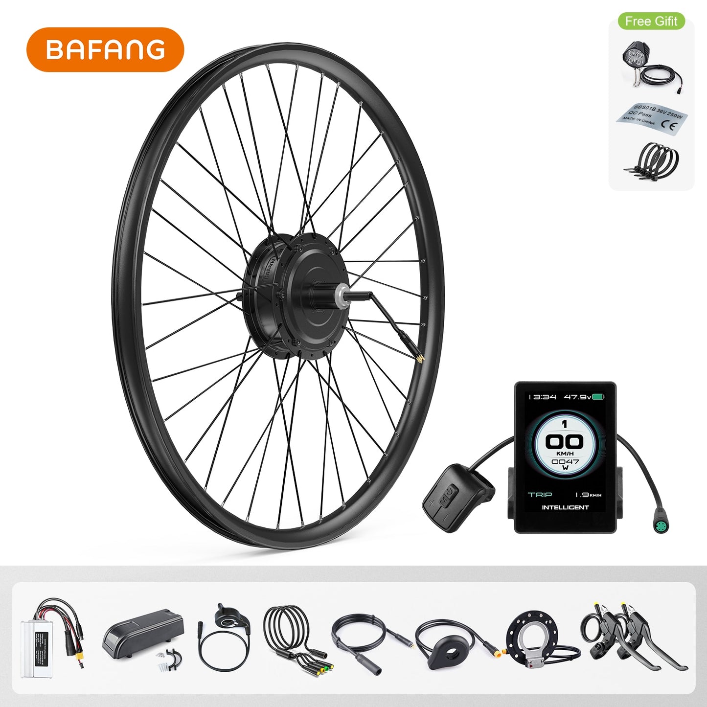 48V 500W Front, Rear Hub Motor Brushless Gear Bicycle Electric Bike Conversion Kit  20-29 Inch 700C Wheel Drive Engine