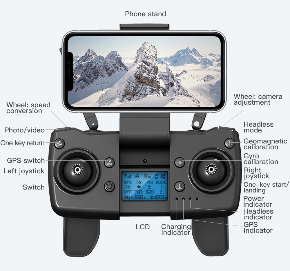 GPS 4K HD Dual Camera, Aerial Stabilization, Brushless Motor