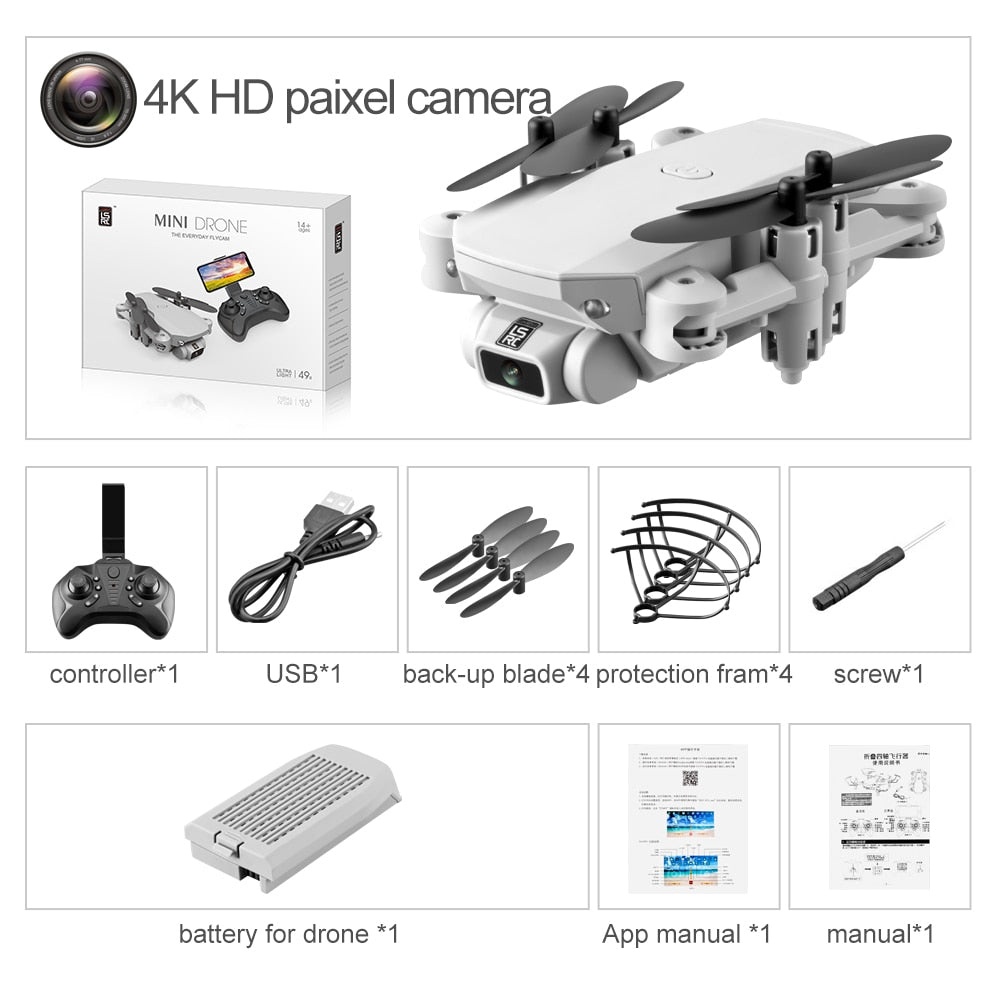 New Mini 4K 1080P HD Camera WiFi Air Pressure Altitude Hold Black or Gray