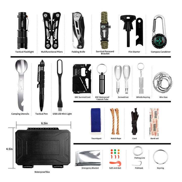 Emergency Survival 60 Outdoor Gear Tools, Box Kit Set