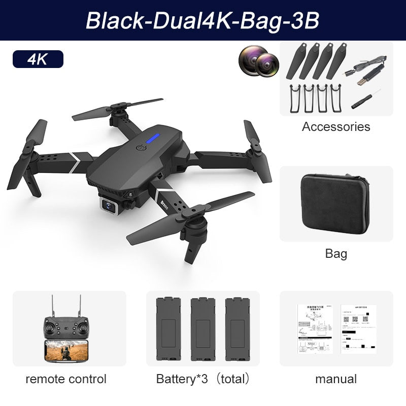 New Drone 4K, 1080P Wide Angle HD Camera WIFI Height Hold