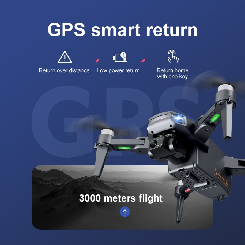 8k GPS 3 km Dual Camera 3 Axis Gimbal Brushless