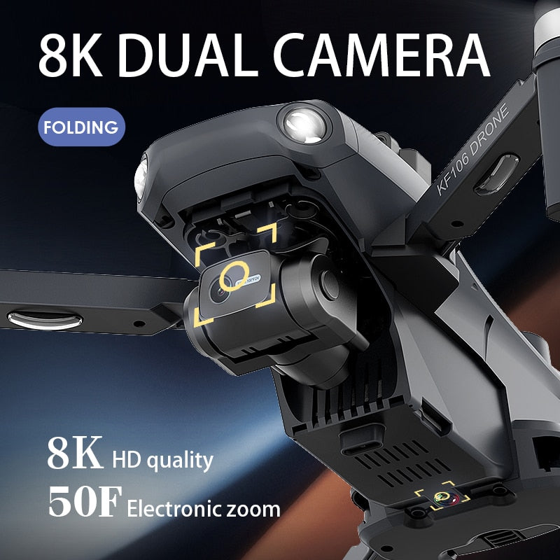 8K 5G WIFI HD Dual Camera 3 Axis Gimbal Brushless Motor Anti-shake