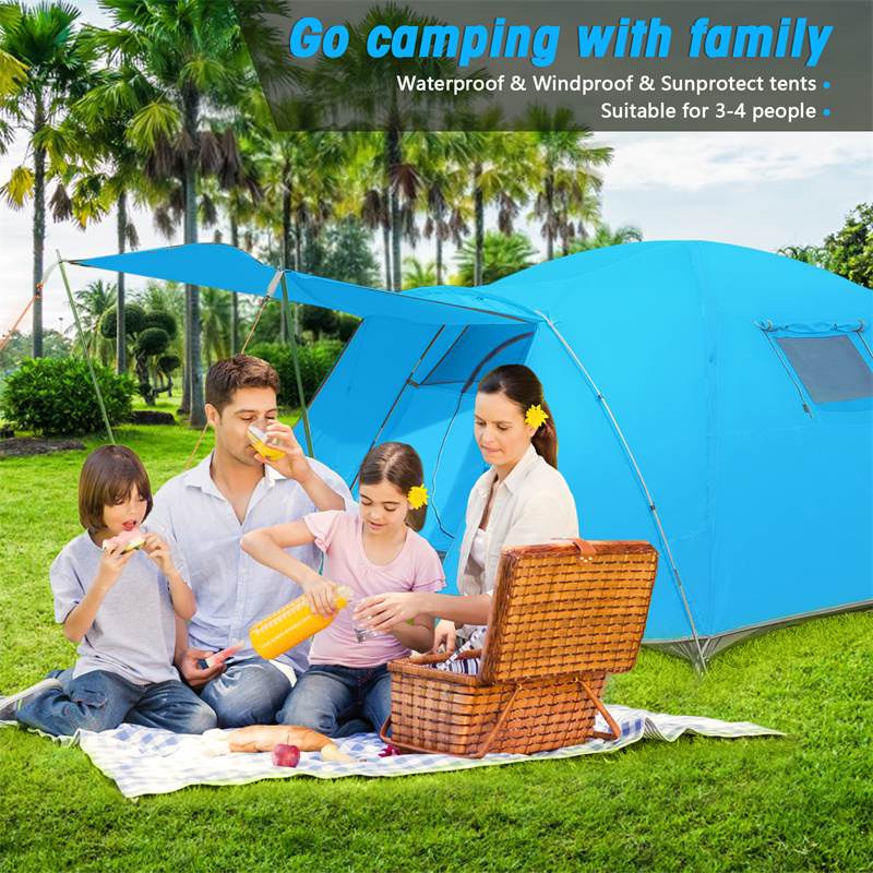 4 Person Instant Setup Waterproof Tent, Rainfly, & Carry Bag